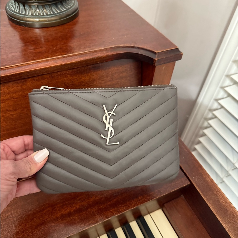 Saint Laurent Black and Gray Interior Pouch